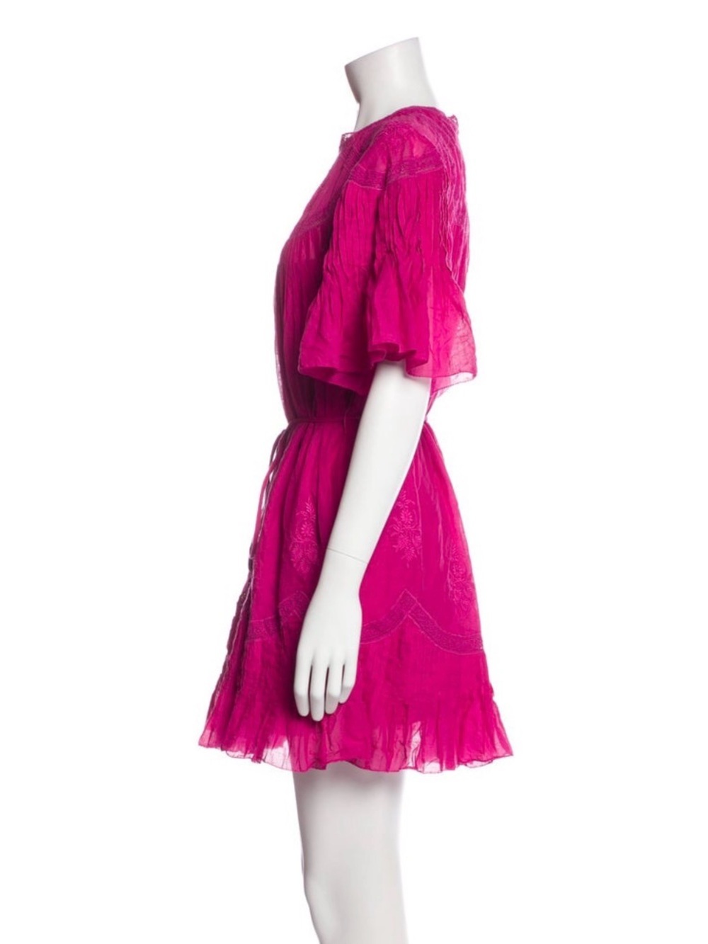 Farm Rio Pink Short Sleeve Ruched Mini Dress - Picture 2 of 3